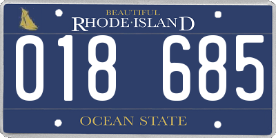 RI license plate 018685