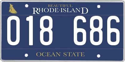 RI license plate 018686
