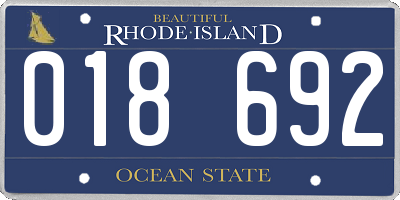 RI license plate 018692