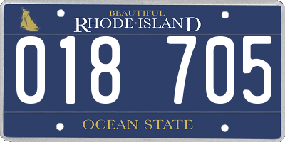 RI license plate 018705