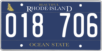 RI license plate 018706