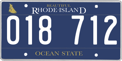 RI license plate 018712