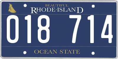 RI license plate 018714