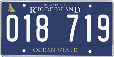 RI license plate 018719