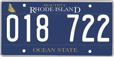 RI license plate 018722