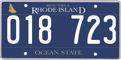 RI license plate 018723