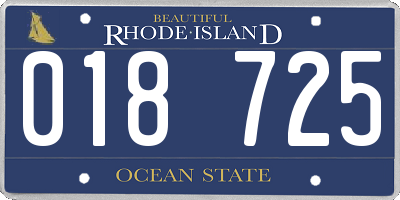 RI license plate 018725