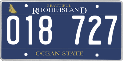 RI license plate 018727