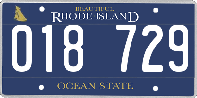 RI license plate 018729