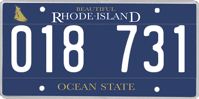 RI license plate 018731