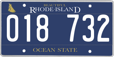 RI license plate 018732