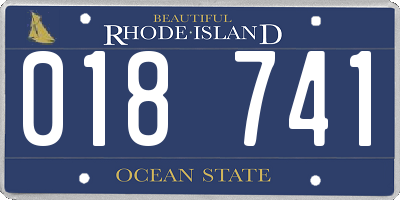 RI license plate 018741