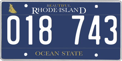 RI license plate 018743