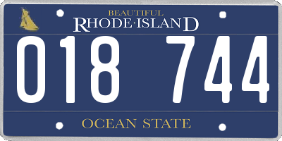 RI license plate 018744