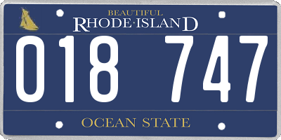 RI license plate 018747