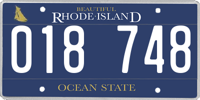 RI license plate 018748