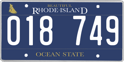 RI license plate 018749