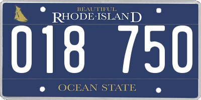 RI license plate 018750