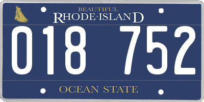 RI license plate 018752