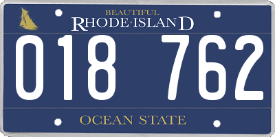 RI license plate 018762