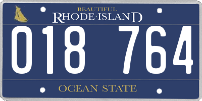 RI license plate 018764