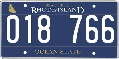 RI license plate 018766