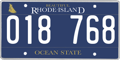 RI license plate 018768