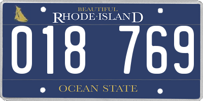 RI license plate 018769