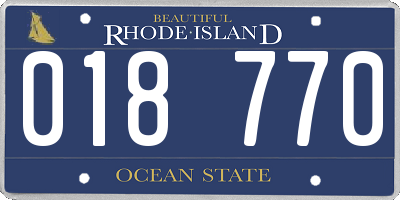 RI license plate 018770