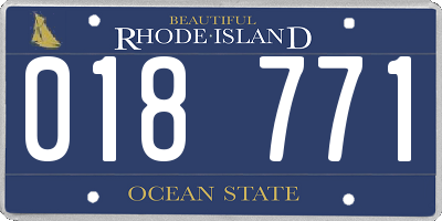 RI license plate 018771