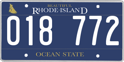 RI license plate 018772