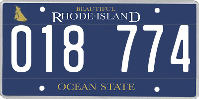 RI license plate 018774