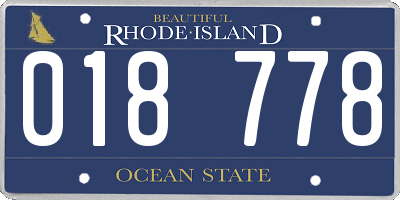 RI license plate 018778