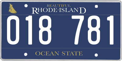 RI license plate 018781