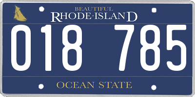 RI license plate 018785