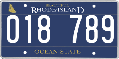 RI license plate 018789