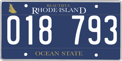 RI license plate 018793