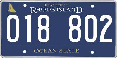 RI license plate 018802
