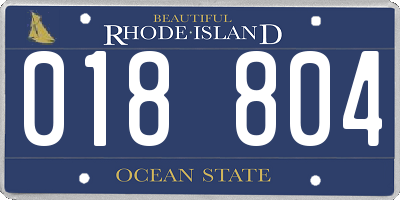 RI license plate 018804