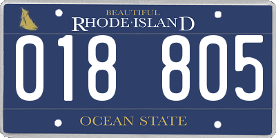 RI license plate 018805