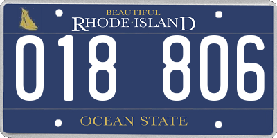 RI license plate 018806