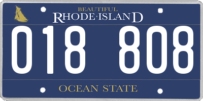 RI license plate 018808