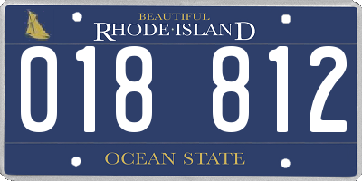 RI license plate 018812