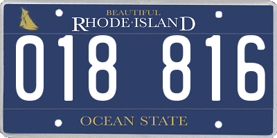 RI license plate 018816