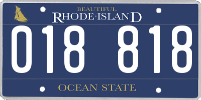 RI license plate 018818