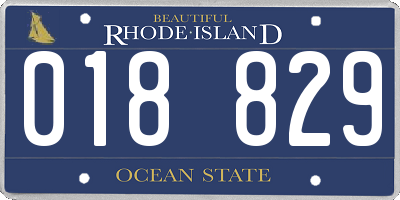 RI license plate 018829