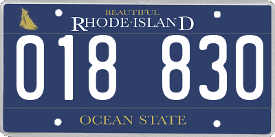 RI license plate 018830