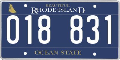 RI license plate 018831