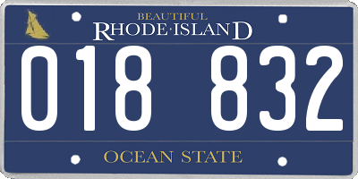 RI license plate 018832