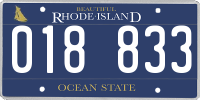 RI license plate 018833